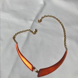Alexis Bittar Orange Lucite Necklace
